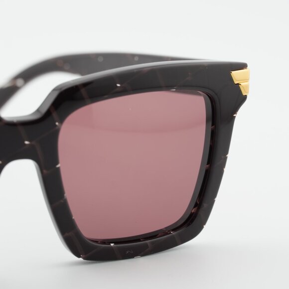 Bottega Veneta BV1005S 009 Sunglasses Burgundy Square Frame, Pink Lenses